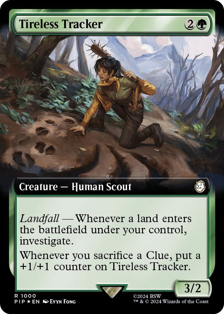 Tireless Tracker 1000/326 (Universes Beyond: Fallout)  - Extended Art Surge Foil