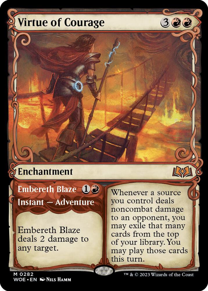 Virtue of Courage // Embereth Blaze 282 (Wilds of Eldraine)  - Showcase Foil