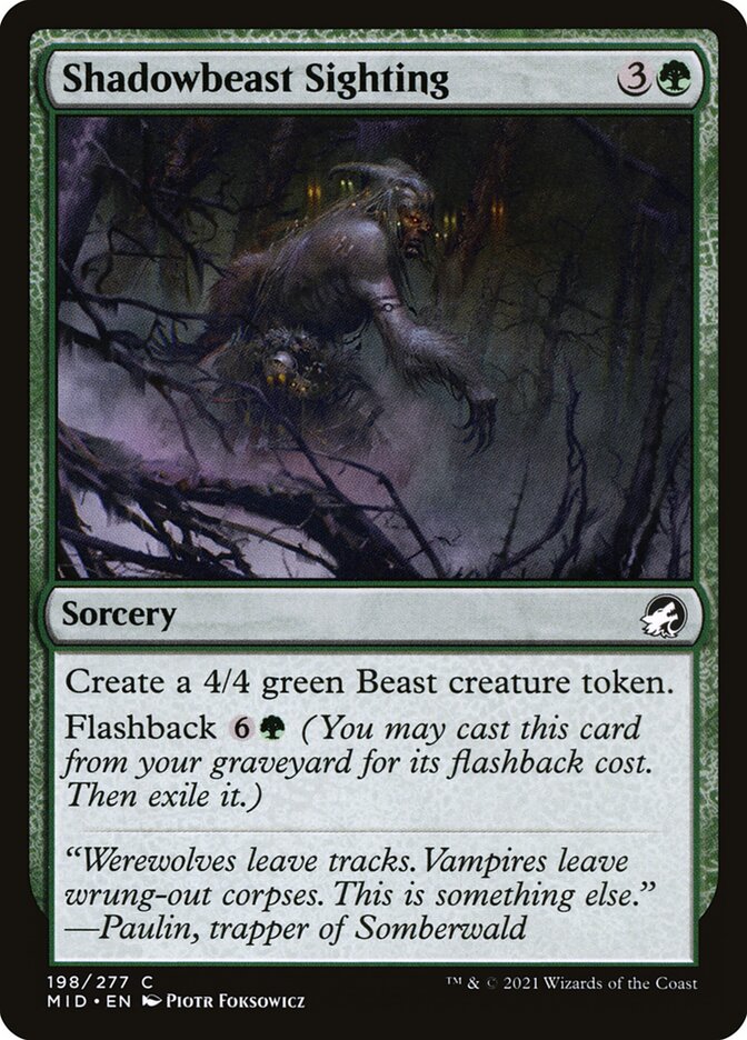 Shadowbeast Sighting 198/277 (Innistrad: Midnight Hunt)  - Foil