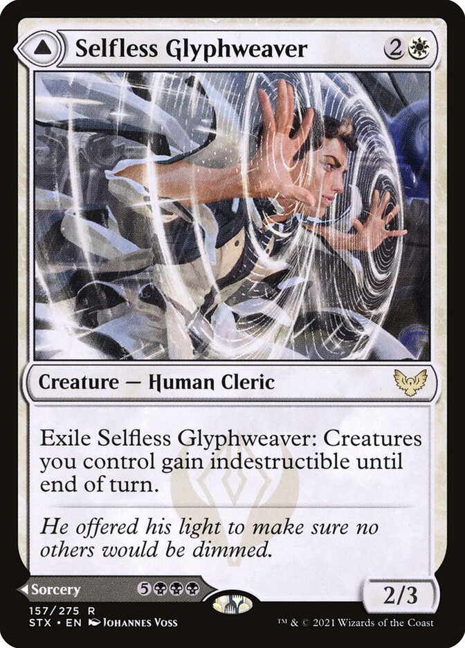 Selfless Glyphweaver // Deadly Vanity 157 (Strixhaven: School of Mages) 