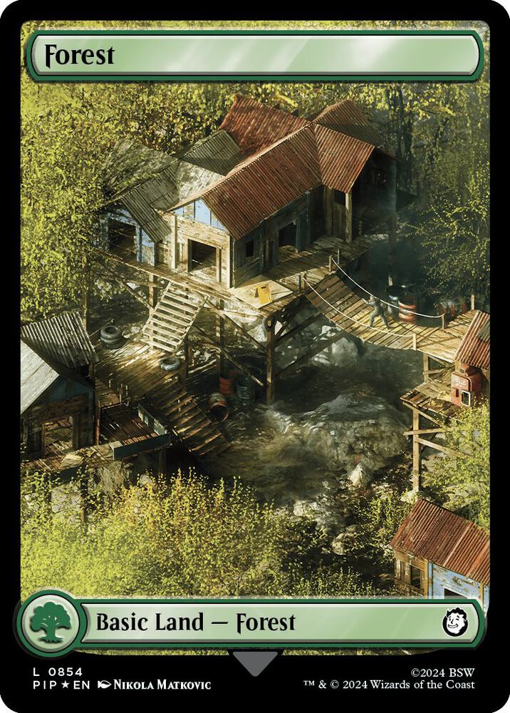 Forest 854/326 (Universes Beyond: Fallout)  - Full Art Surge Foil