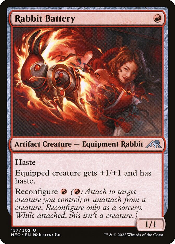 Rabbit Battery 157/302 (Kamigawa: Neon Dynasty)  - Foil